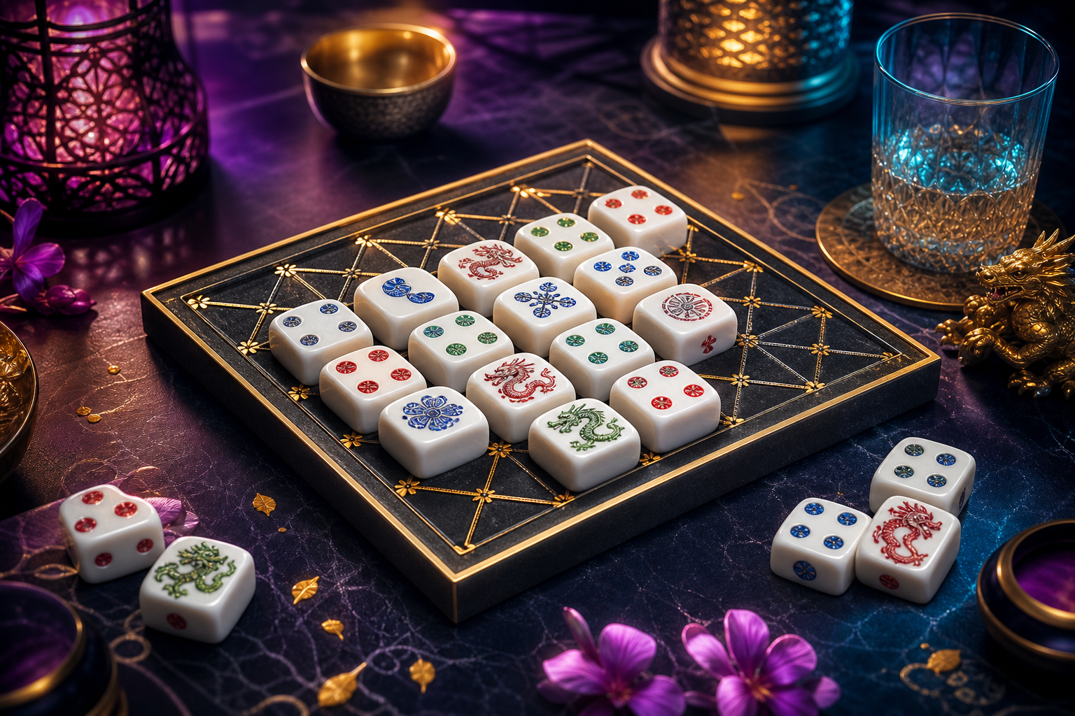Triple Trellis Tiles social table game